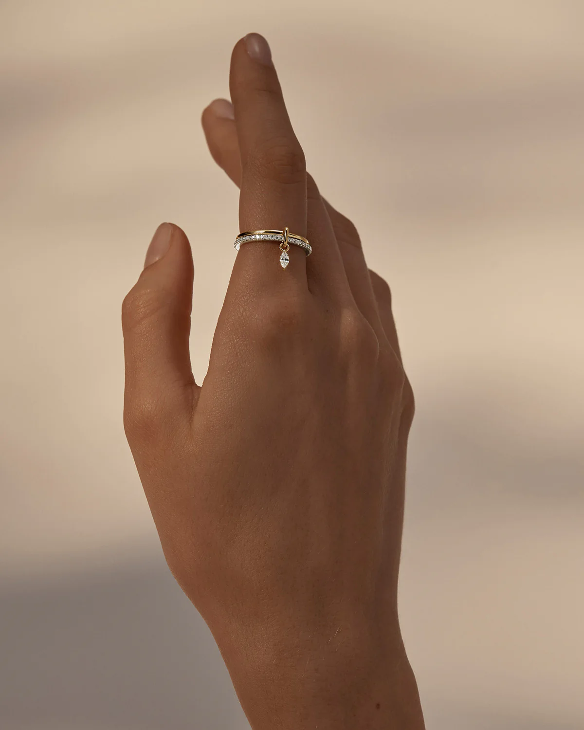 18k Gold Vermeil Two-Tone Connected Souls Ring - Image 2