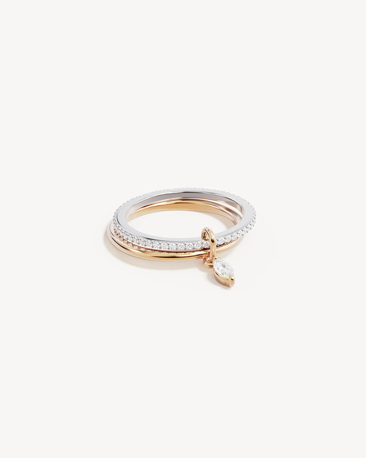 18k Gold Vermeil Two-Tone Connected Souls Ring - Image 3